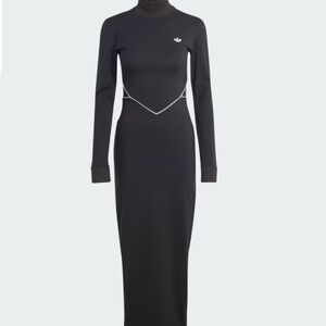 NWT sz S Adidas Black Smooth Mock Neck Sheath Dress